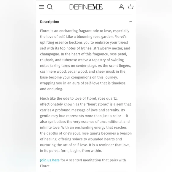 5/75$ DEFINEME Floret - Rose Quartz Crystal Infused Perfume Mist - Picture 3 of 13